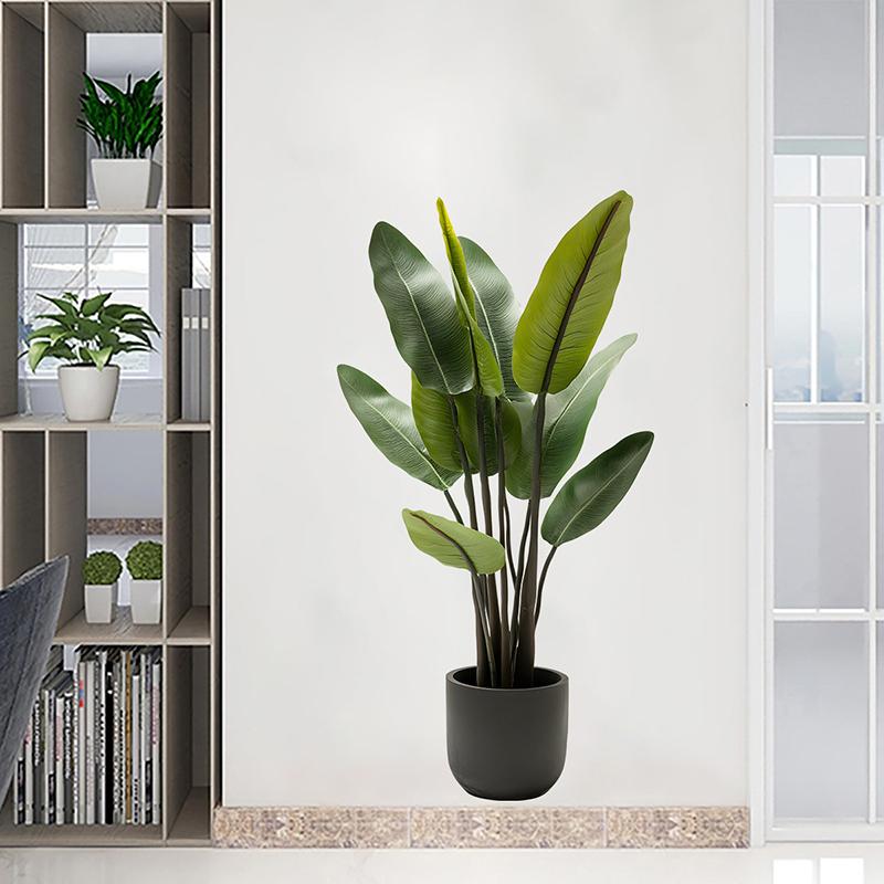Adesivi Murali Piante Verdi Tropicali Foglie di Palma PVC Soggiorno Arte Poster in Vinile Carta da Parati Decorazione Casa Murale