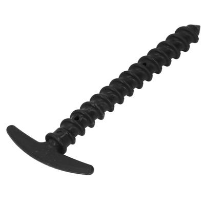 10Pcs Tent Stakes Plastic 5.7in T Shape Spiral Ground Stake Anchors Pegs for Tarps Canopy Camping Hiking Black