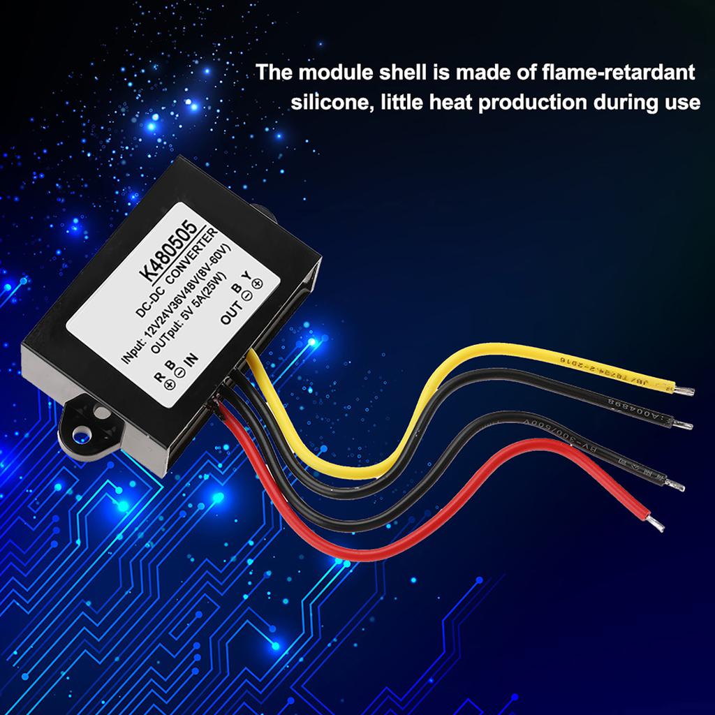 DCDC 12V24V36V48V to 5V 5A Buck Converter Step Down Power Supply Module