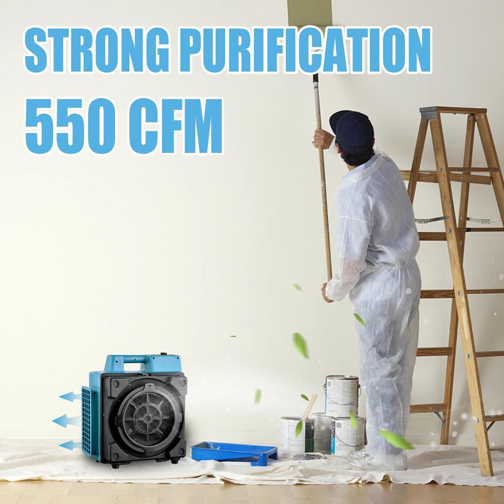 XPWOER X-2580 Professional 4-stage HEPA Mini Air Scrubber Air Purification Lightweight, durable and stackable