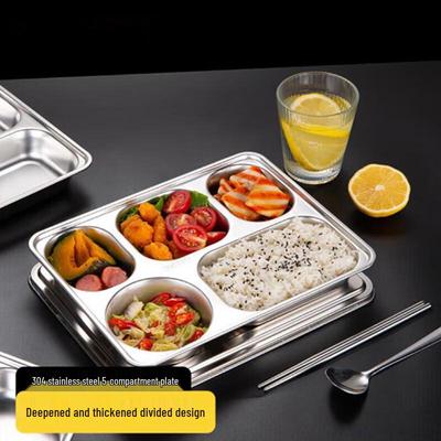 304 Stainless Steel Divided Meal Tray