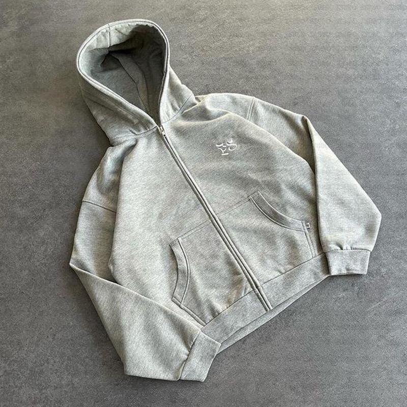 RogueWave American Fashion Einfarbig Übergroßes Sweatshirt Herren Y2K Zweiteiler Harajuku Hip-Hop Gothic Joker Hose Jogginghose