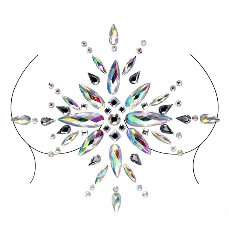  BH-Aufkleber, selbstklebende Diamantperlen, Brustpasteten, glänzende Tattoo-Aufkleber