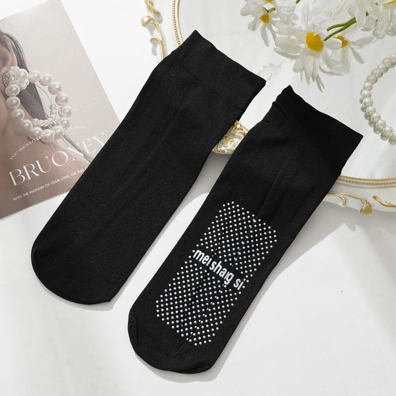 

Women s Velvet Middle Socks Glue Dots Anti-slip Anti-snagging Stockings Thick Wear-resistant Floor Socks One size