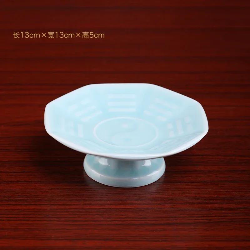 

1 шт., тарелка для подношения цветов из селадоновой древесины, тайцзи-багуа, китайская простая творческая тарелка для подношения фруктов, украшение для зала Будды в стиле фэн-шуй