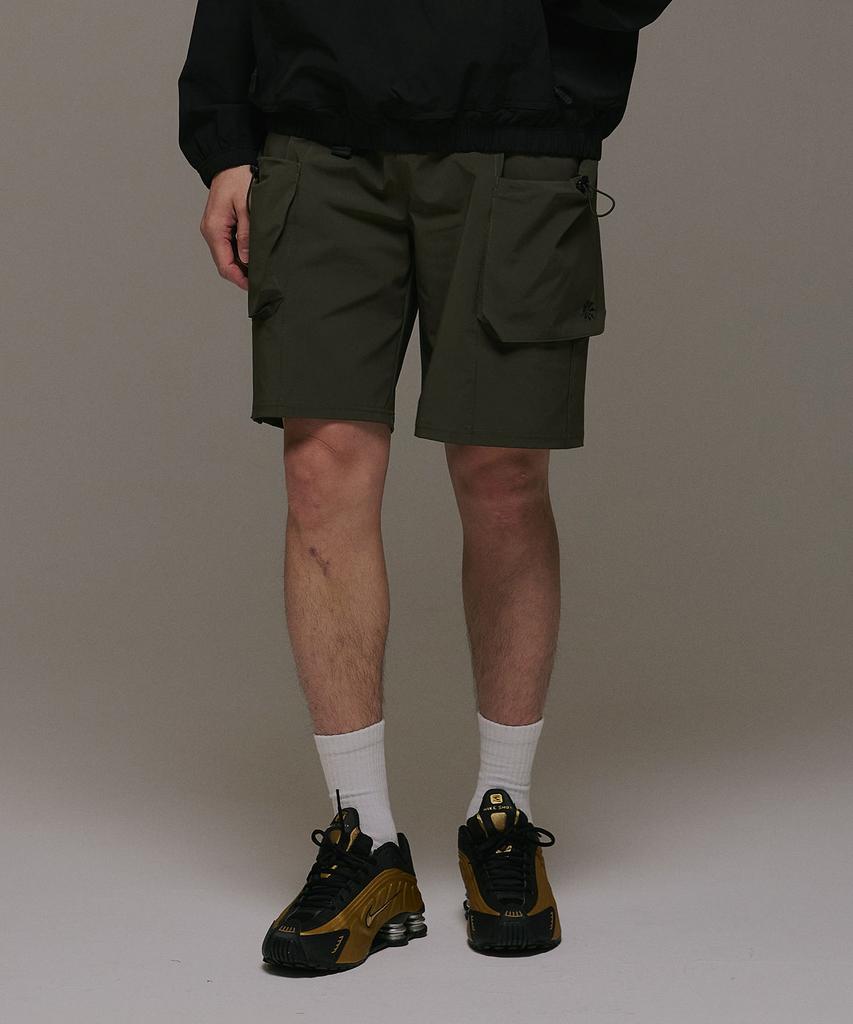 Empebeu Buckle Drawer Cargo Pocket Shorts Khaki