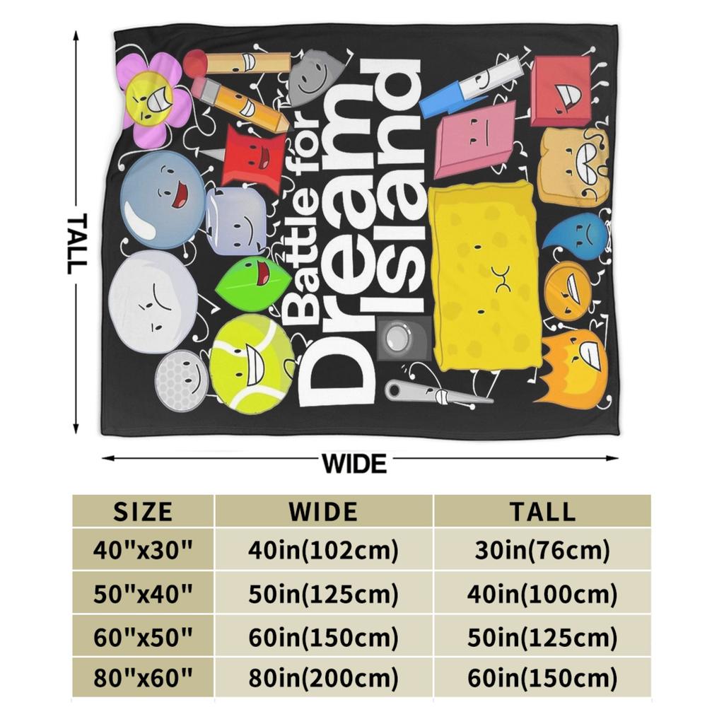 bfdi Battle for Dream Island Accessories Blankets Lightweight Thin Fleece Throw Blanket Cozy Bedspreads