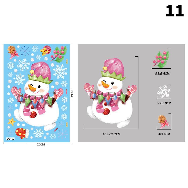 Removable Christmas Pvc Static Sticker Santa Window Stickers Beautify Snowflake Wall Decals New Year Party Glass Dress Up