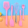 Five-Piece Silicone Kitchen Tool Set: Egg Beater, Scraper, Steak Frying Spatula, and Drain Spatula. Ideal for Baking and Cooking.