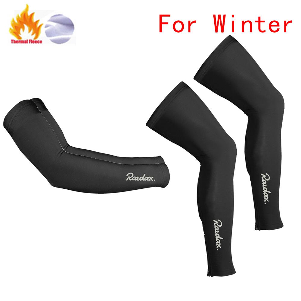 2025 Raudax Arm Leg Warmers Black Winter Thermal Fellce Cycling Arm Warmer MTB Bicycle Running Racing MTB Bike Leg Sleeve
