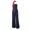 INS Fashion Style 2024 Autumn New Arrival Fashion Stylish Denim Tube Top Vest Female Loose-Fitting Wide-Leg Trousers Suit