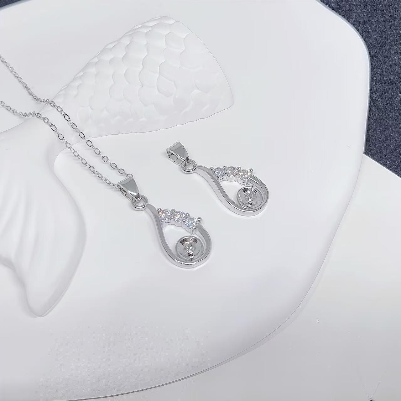 Copper-Plated 18K Gold Water Drop Pearl Pendant DIY Necklace for Women