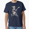 Rock Cat Playing Guitar Shirt,A Funny Guitar Cat Hoodie, Classic T-Shirt