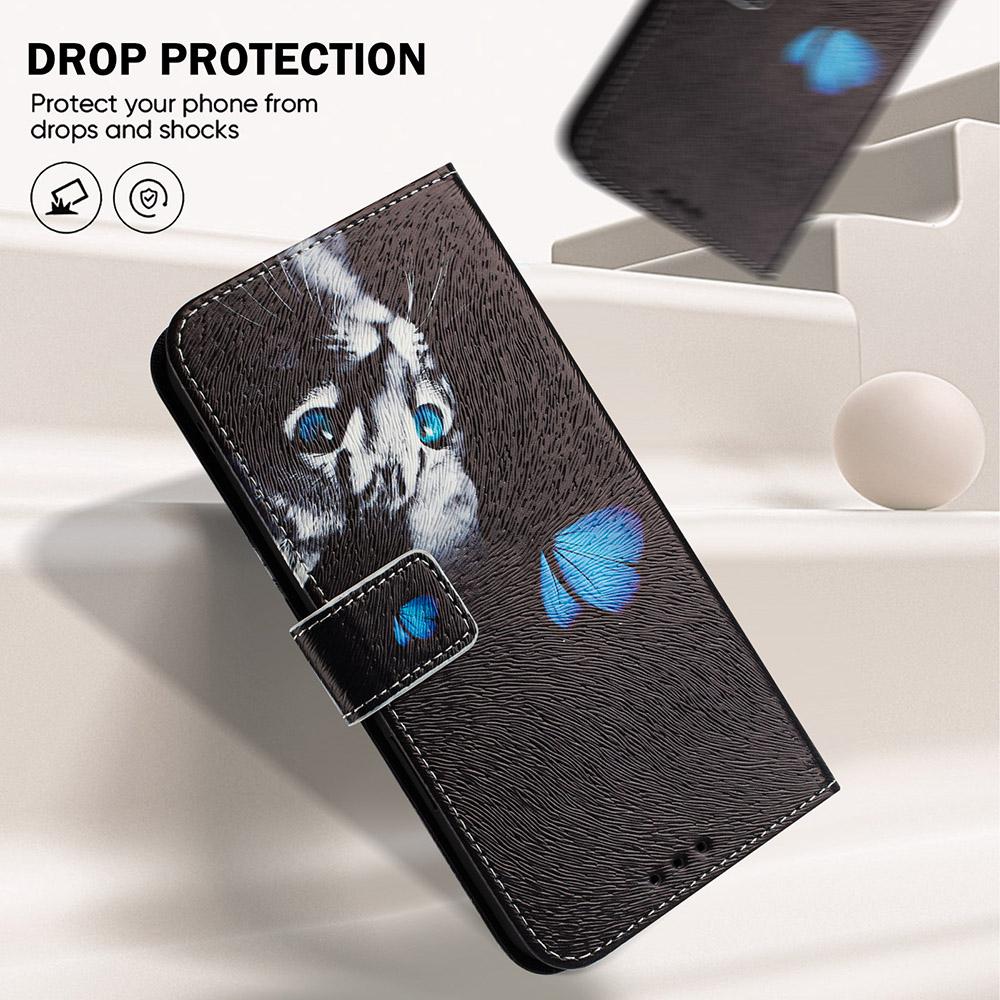 Coloured Drawing Wallet Case for Samsung Galaxy S26 Pro S25 FE Ultra Plus A36 A37 A55 A56 A57 Stand Card Slots Flip Phone Cover