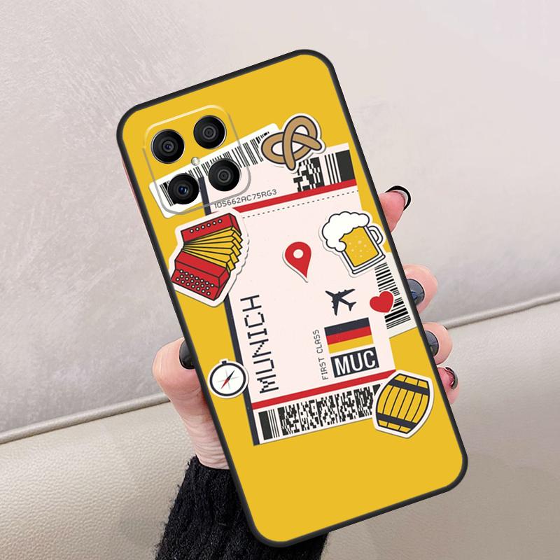New York TOKYO Traveltickets For Honor Magic 8 Pro 6 7 Lite Case For Honor Win RT 400 200 50 70 90 X8c X8b X9a X9b X9c X9d