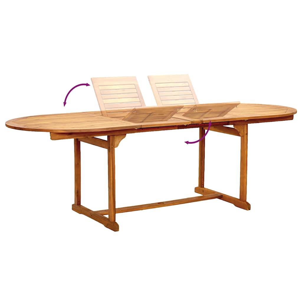 Vidaxl 7-Cz. Garden Furniture Set, Solid Acacia Wood and Textilene