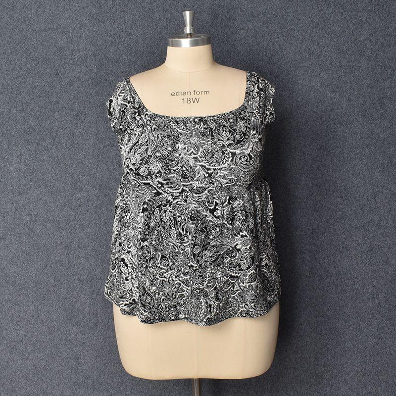 

Fashion Plus Size 80.00kg Stylish Loose Short Sleeve T-shirt Figure 32 0