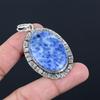 925 Sterling Silver Sodalite Stone Engagement Bezel Anniversary Artisan Pendant