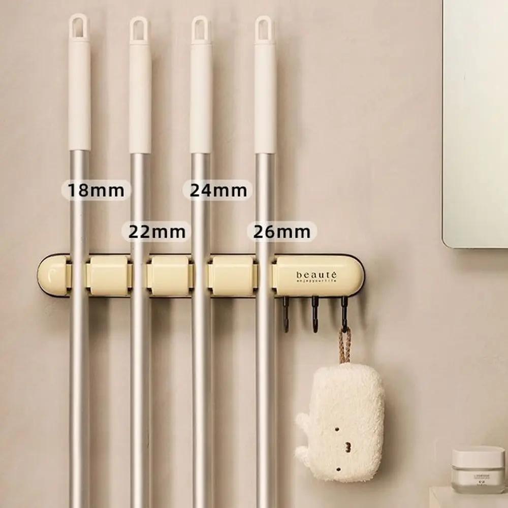 Mopp- und Besenhalter Mopphalter-Regal Mopphalter Wandmontage Starker Besenhalter Selbst mit 3 Haken Organizer zum Aufhängen von Besen