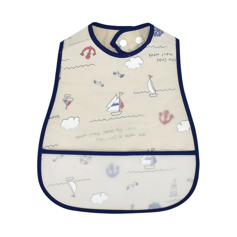 Waterproof Cartoon Baby Bib - Adjustable EVA Cotton Feeding Bib for Boys & Girls