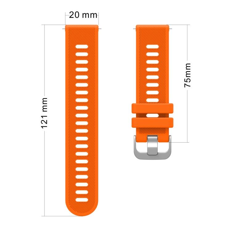 For Garmin Forerunner 55 20mm Silicone Twill Watch Band
