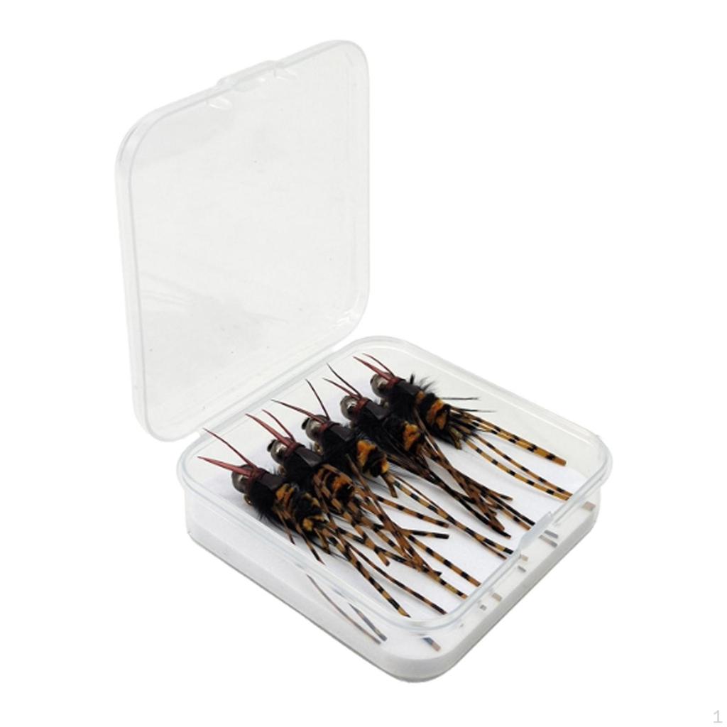 5 Fly Fishing Baits with Hooks And Storage Containers for River Anglers