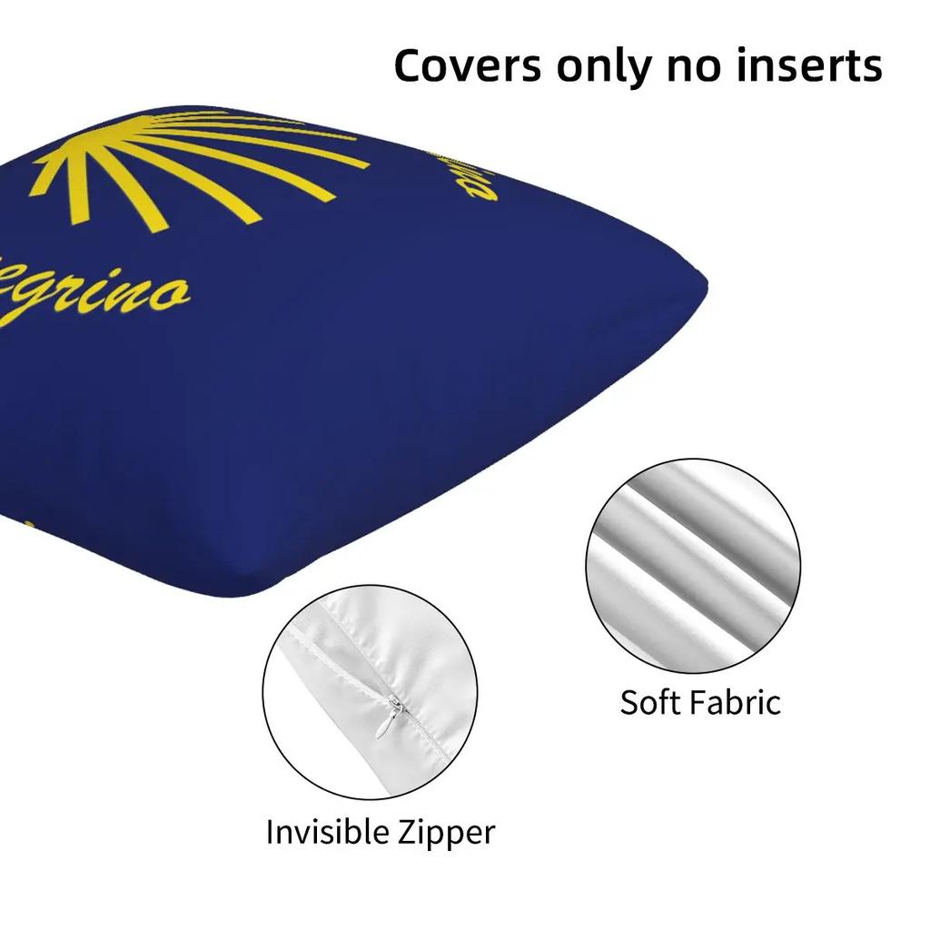 Yellow Camino De Santiago Scallop Shell 2 Pcs Square Pillowcase Pillow Cover Cushion Decor Comfort Throw Pillow For Home Sofa
