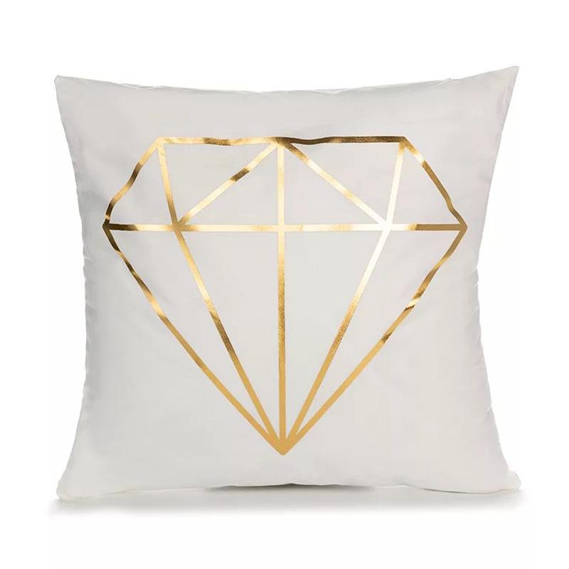 New Bronzing Geometric Leaf Pillowcase Simple Creative Pillowcase Office Sofa Cushion