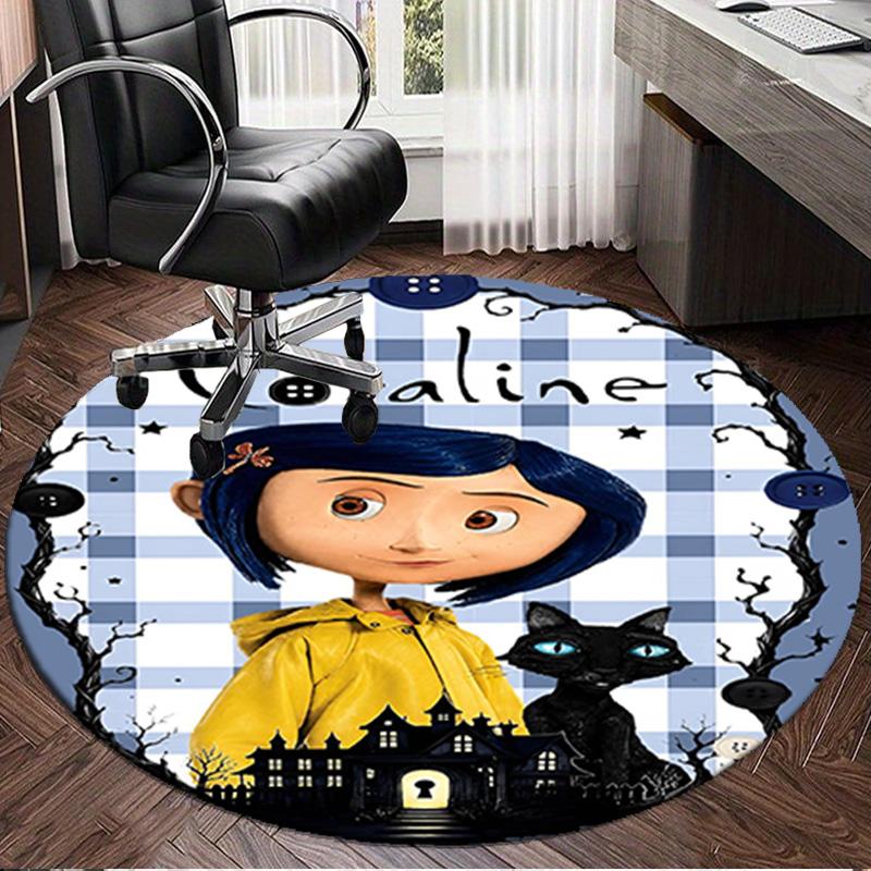 Mystery Coraline's World Round Rug for Livingroom,Bedroom, Palyroom, Chair Rug, Area Rug, Circle Carpet, Large Size Fan Christmas Gift