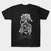 Men Black Print T-shirt Fenrir: The Monster Wolf Of Norse Mythology (Gray) No-Cut Transfer Paper Print Cotton Tshirt