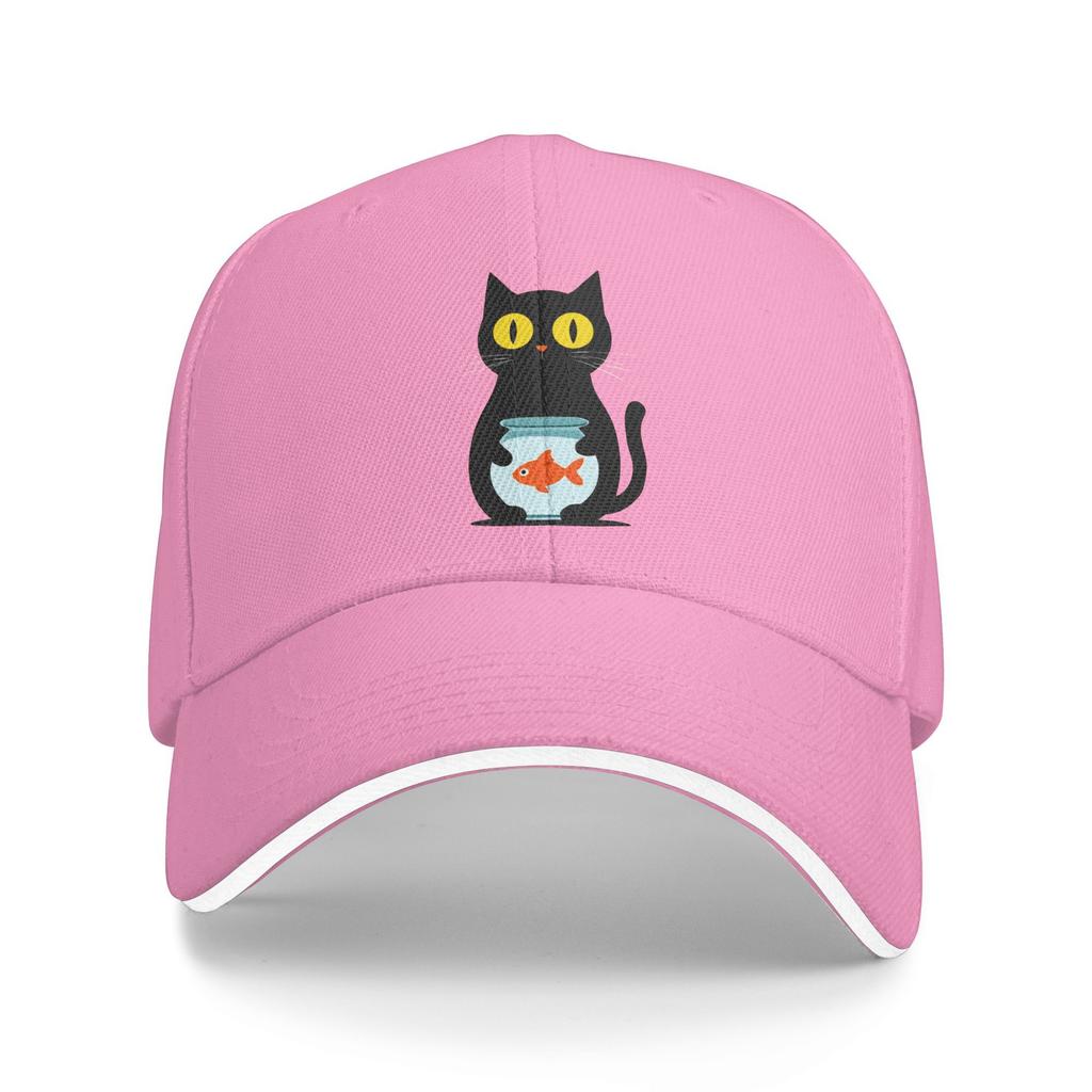 Cat Protect Fish Sun Baseball Cap  Summer Design Print Trucker Hat For Couple Women Hunting Camping Baseball Caps