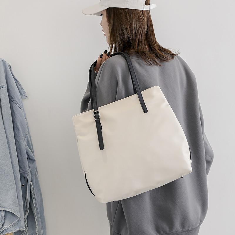 Oxford Women's Tote Bag Solid Color College Style Shoulder Bag Shopping Bag