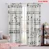 2pcs,2D Plane Printing Popular Curtains Musical Whispers Durable Polyester (without Rod) Decorations Outdoor for Bedroom Living