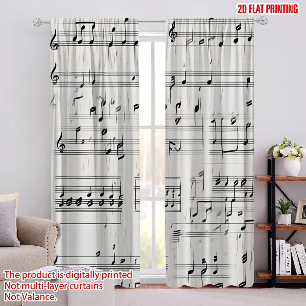 

2pcs,2D plane printing Popular Curtains Musical Whispers Durable Polyester (without rod) Decorations Outdoor for Bedroom Living 52.50 × 116.00 cm 2 pcs