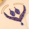 Elegant Rhinestone Teardrop Necklace & Earring Set - Luxury Bridal Jewelry
