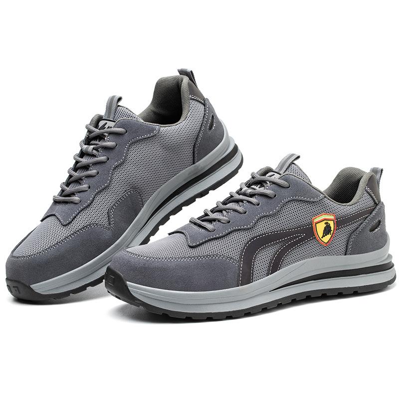 

Мужская дышащая обувь для строительства, устойчивая к ударам и проколам, повседневная, всесезонная, защитная рабочая обувь 36 серый