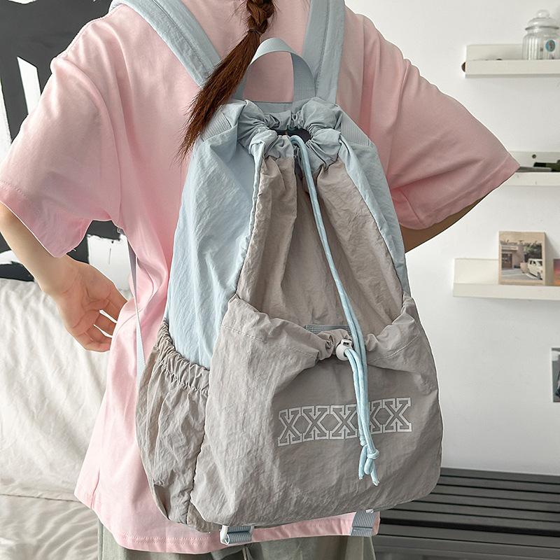 Outdoor Sports Lightweight Drawstring Backpack Men's And Women's Bags Mountaineering Bag Student Class Bag