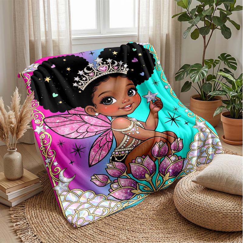 Fairy Princess Adventure Theme blanket Lightweight Warm Flannel Blanket Decorative Throw Blanket for Home Decoration