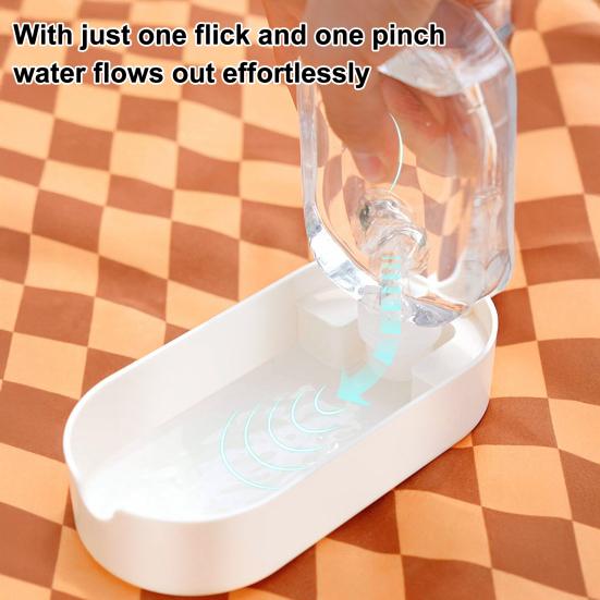 Portable Pet Water Bottle Leak-Proof Water Dispenser with Food Compartment 2-in-1 Travel