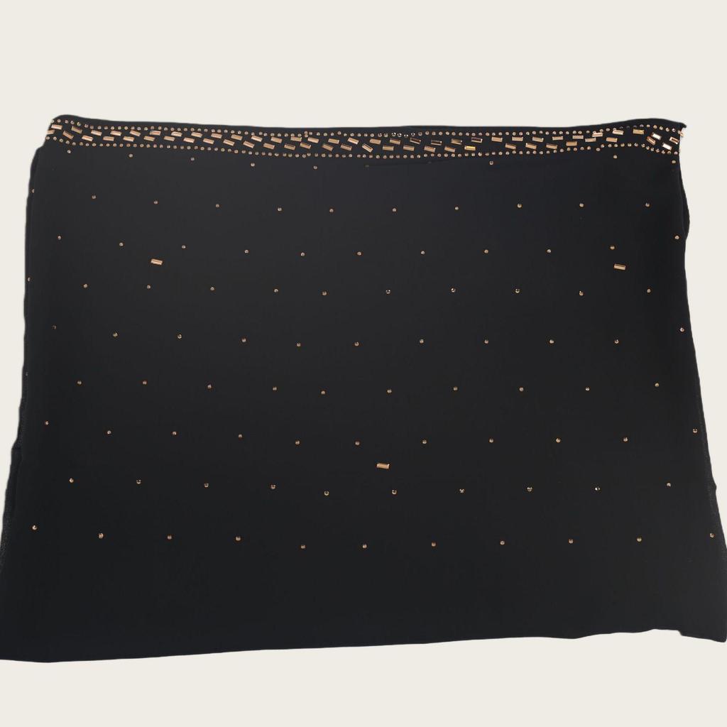 Pearl Chiffon Rhinestone Ethnic Scarf Shawl
