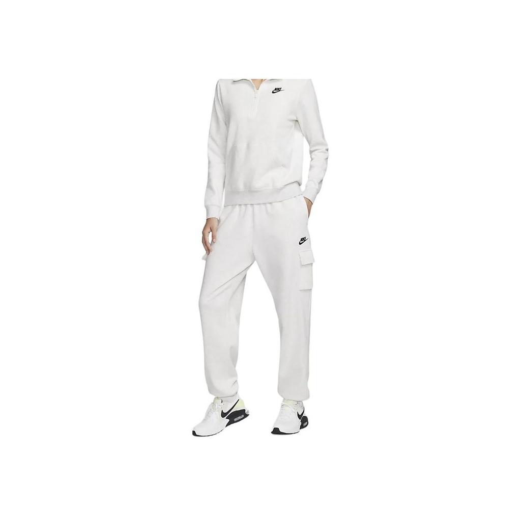 Nike Sportswear Club Fleece Mid-Rise Oversized Casual Workwear Thin Fleece Drawstring Comfortable Knit Joggers Women Joggers Birch White DQ5197-051