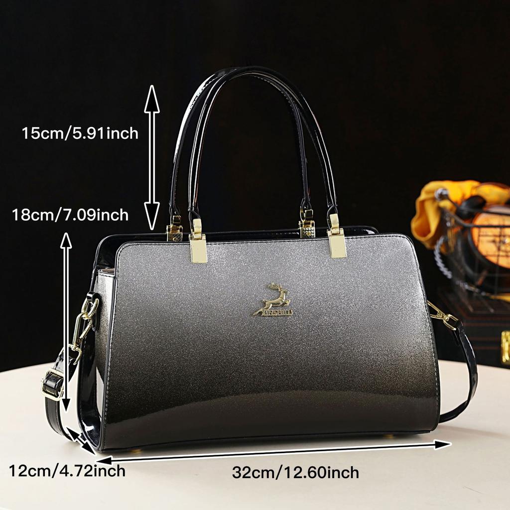 2026 Neue Lackleder Glänzend Damen Handtasche Modisch Echtes Leder Struktur Große Kapazität Einzelne Schulter Crossbody Tasche Muttertasche