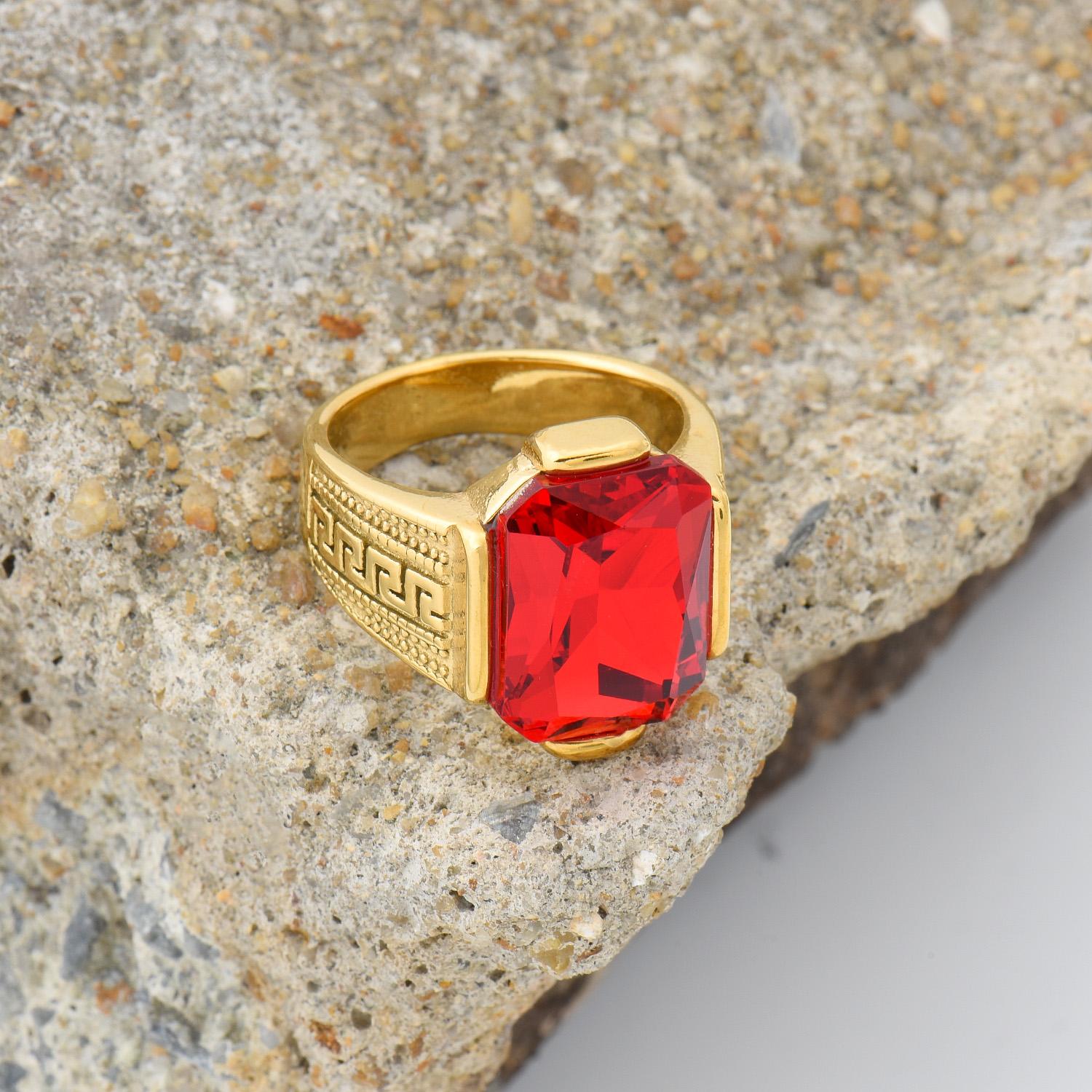 R3433 Мужское Высококачественное Винтажное Кольцо из Нержавеющей Стали Стилей с Драгоценными Камнями Ювелирные Изделия 8