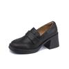 Small thick-soled heightening small leather shoes women's 2025 French retro loafers comfortable soft leather light-mouth shoes children