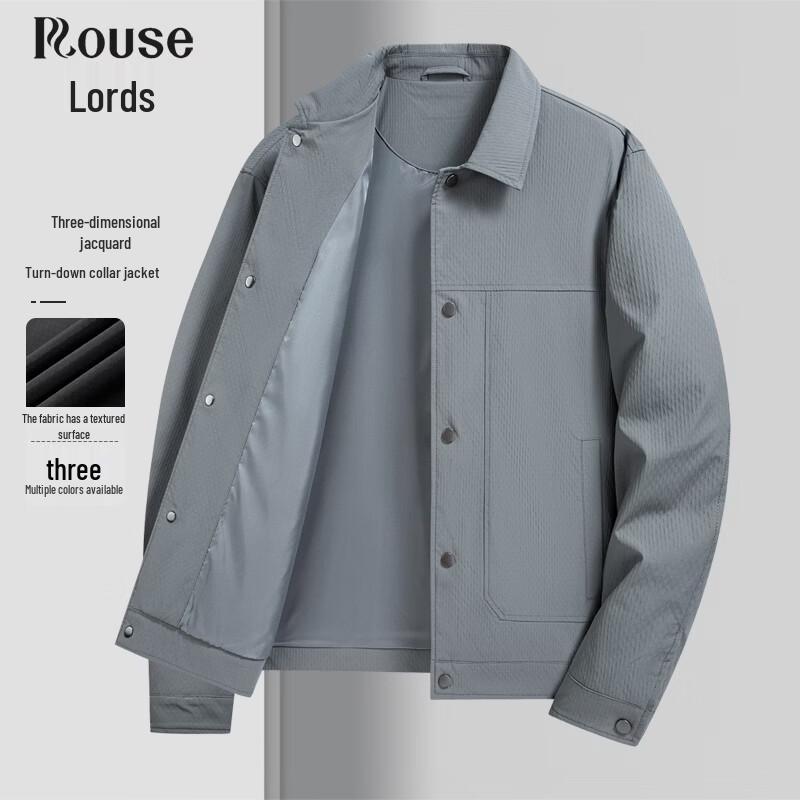 

Men s Lapel Jacquard Windproof Jacket 190