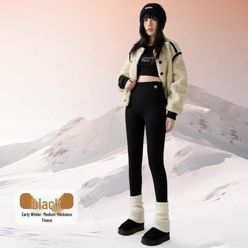 

Stylish Women s High-Waisted Cotton Pants for Outdoor Wear, Cold-Proof and Warm, 2025 Winter Collection, Non-Roll Base Layer. M