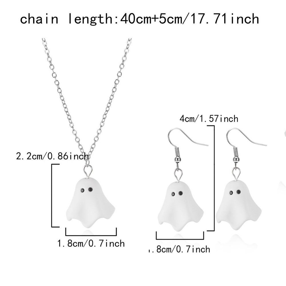 White Ghost Drop Earrings Zinc Zinc Alloy Women Necklace Fashion Halloween Earrings  Stage Performances