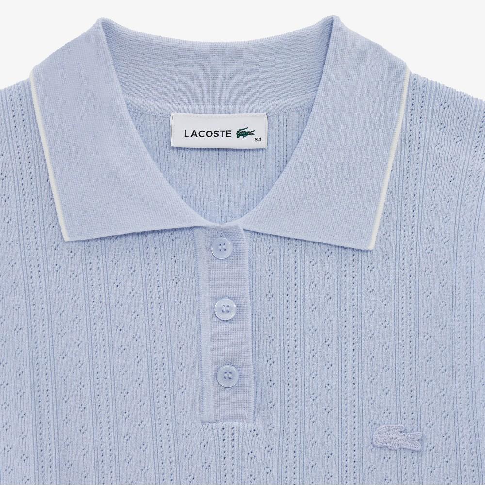 [Lacoste] Women's Pointelle Sweater Polo Shirt PF413E-56GJ2G