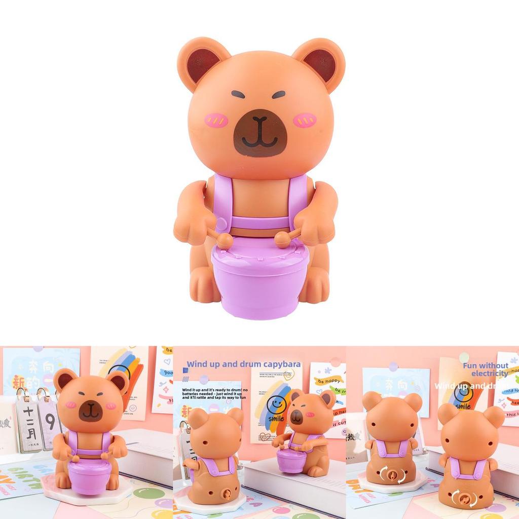 Capybara Toy Drum With Spring Mechanism For Early Childhood Learning And Sensory Development