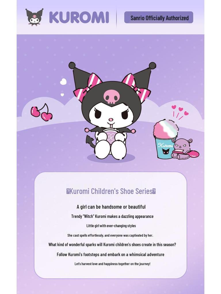 Hello Kitty Girls' Breathable Mesh Running Shoes - 2025 Autumn Collection with Kuromi Trendy Design